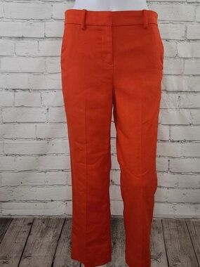 J. Crew Peyton Pant in Stretch Linen Tomato Orange